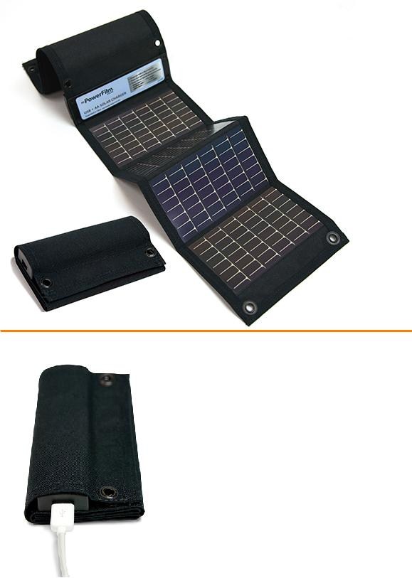 USB + AA Chargers black solar charger