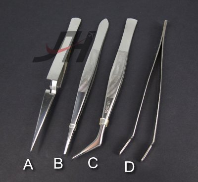4pcs Tweezers Set (Stainless Steel)