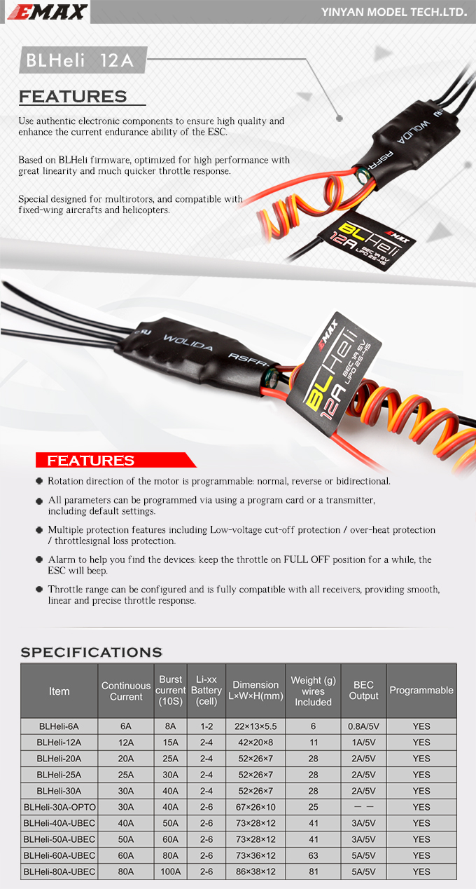 Emax BLHeli Series Multi-Copter 12A ESC